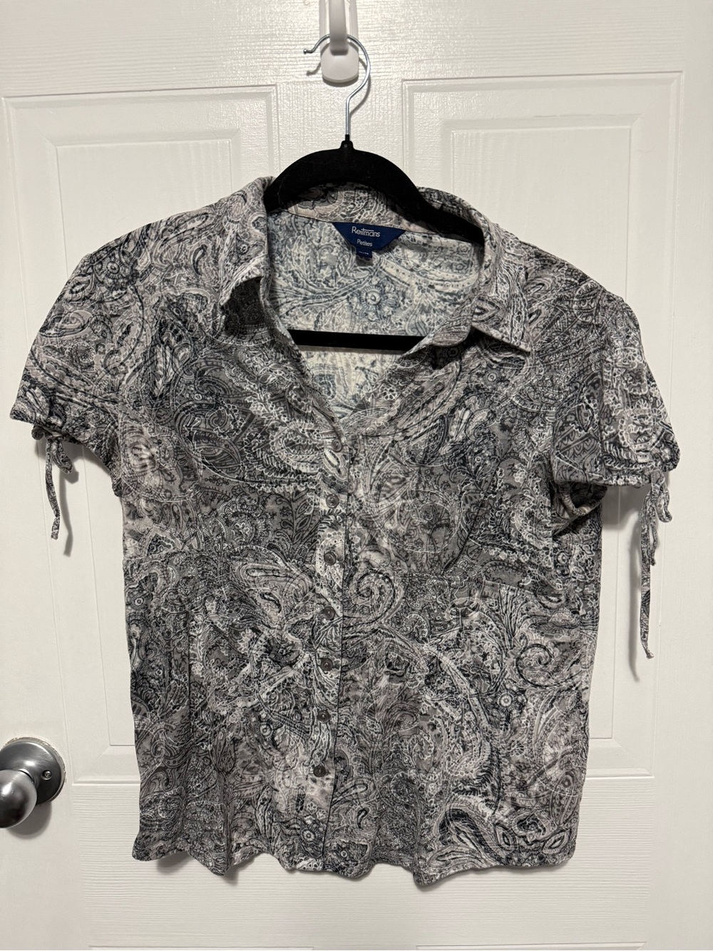Reitmans Petites- Button up Print tee